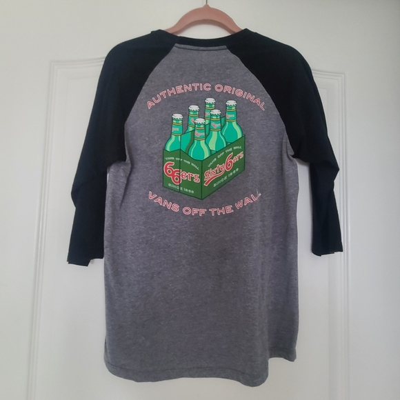 Vans Shirt Retro 3/4 Length Sleeves Lightweight Cotton Womens Small - Picture 3 of 6